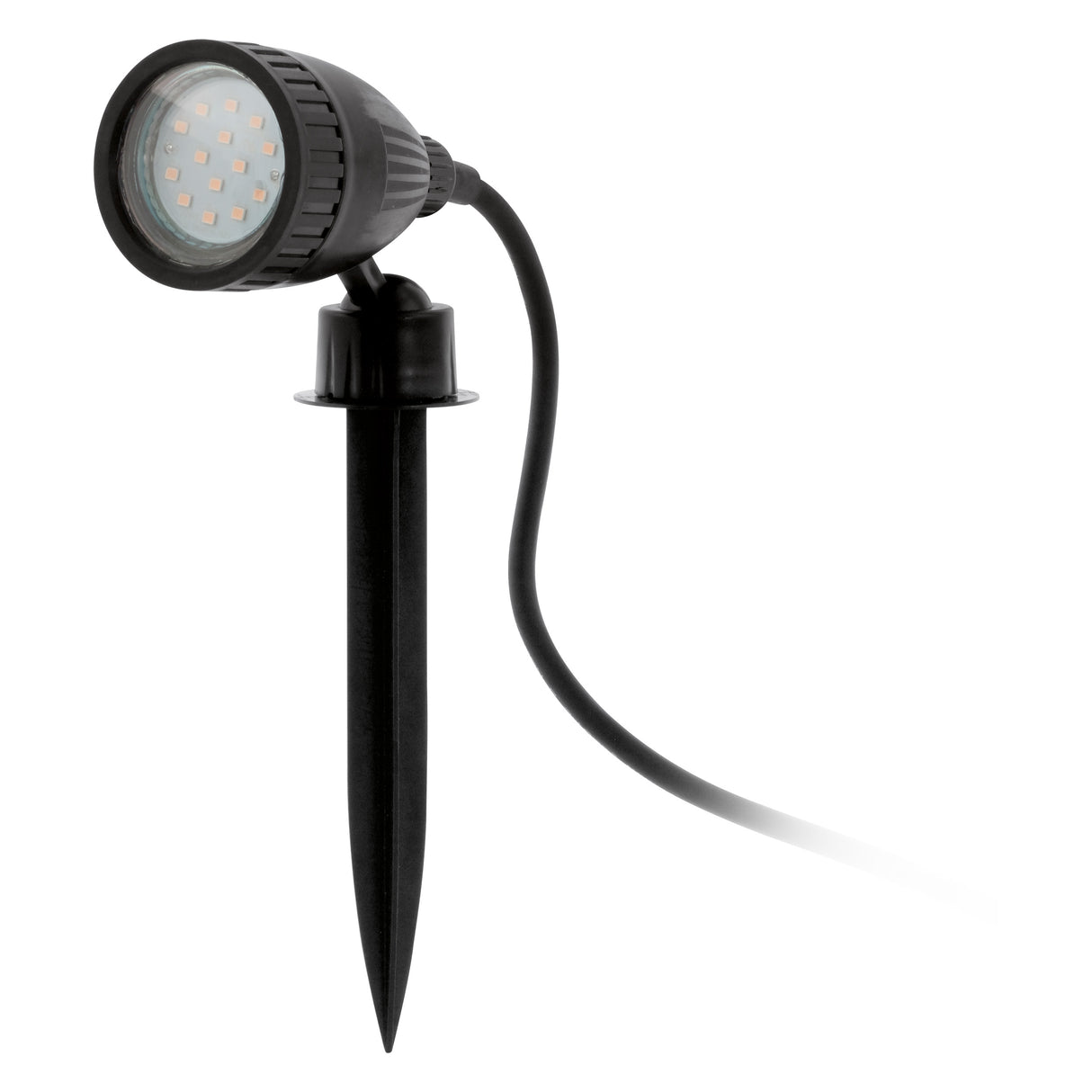 EGLO Erspieß PVC schwarz mit 2m Kabel GU10, 3W LED, 240lm, LF830, IP44 – 93384