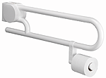 Alva Varia Klappgriff 74cm mit Toilettenpapierhalter, bis 100kg, Weiá - AQBFVAKGRH74W