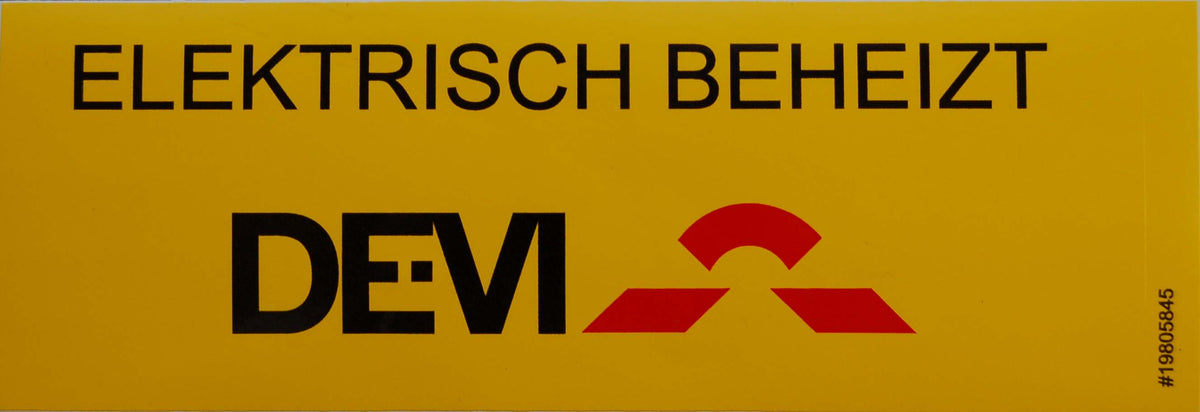 DANFOSS DEVI Aufkleber "Elektrisch beheizt" – 19805845