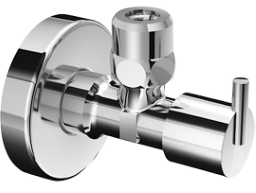 Alva Varia Design-Eckventil 1/2" mit Rosette, Griff Pint, Chrom - AQARVADEV4