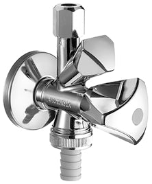 Alva Varia Kombi-Eckventil 1/2" m. RV, Schubros., Schlauchversch., chrom - AQKEV