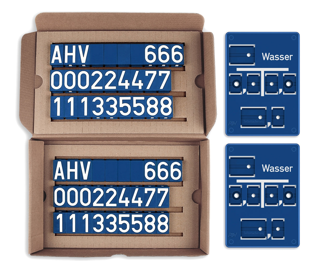 FRANKEN 100x140 Set Wasser Form C blau 2 Schilder + Feldermaterial, FP-System – 10802