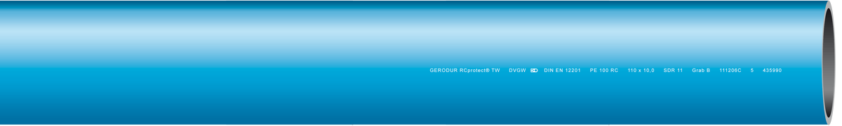 GERODUR Gerodur PE100RC TW Rohr blau 90x8.2 (12m) RCProtect SDR11 PN16 – 28673
