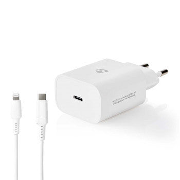Netzladegerät TypC USB-C QuickCh. 20W Lightning 8Pin: 1m ws – WCPDL20W112WT