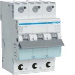 HAGER LS-Schalter 3polig 6kA C-16A 3M QC – MCS316