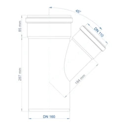 POLOPLAST PO Abzweig POLO-KAL NG DN 160/110/45Grad – 02242