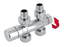 ZEHNDER Zehnder Anschluss-Armatur Set U M30x1,5 Eck- oder Durchgangsform, chrom – 839178