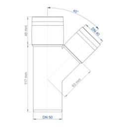 POLOPLAST PO Abzweig POLO-KAL XS DN 50/40/45Grad – 102212