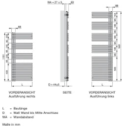 ZEHNDER ZE Design-HK Forma Asym, links LFAL-120-060 1161x60x596, RAL9016 – ZF600260B100000