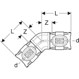 GEBERIT GE FlowFit Bogen PPSU 45 Gr. d32mm – 620.063.00.1