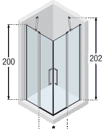 NOVELLINI Novellini Passion Eckeinstiegshälfte 87-89/200cm, chrom, ESG – BPPADUNE3