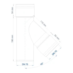 POLOPLAST PO Lüftungsabzweig mit Kondensatsperre POLO-KWL DN 75/75/45Grad – 03627