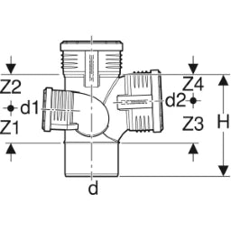 GEBERIT GE Silent-PP Abzweiger 87,5 Gr. d110/110/75mm, rechts – 390.563.14.1