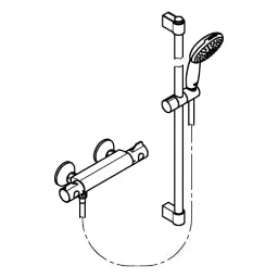 GROHE Grohe THM-Brausebatterie Grohtherm 800 34566_2 mit Brausegarnitur 900mm chrom – 34 566 002