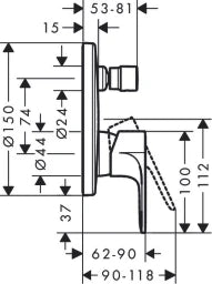 HANSGROHE HG Wannenmischer Unterputz Rebris E chrom – 72468000