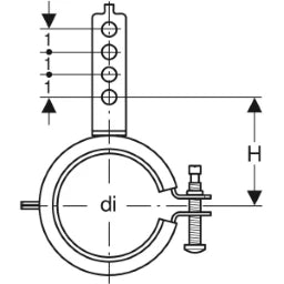 GEBERIT GE Ablaufrohrschelle d50-56mm fuer Montageplatten – 601.741.00.1