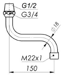 SCHMIEDL GS S-Auslauf 13mm mit Perla Düse – GS0013-160P
