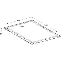 GEBERIT GE Duschflaeche Setaplano B100 x L140cm – 154.284.11.1