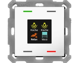 MDT KNX 55 x 55 mm Taster Light 4fach mit Farbdisplay reinweiß glänzend – BE-TAS5504.01