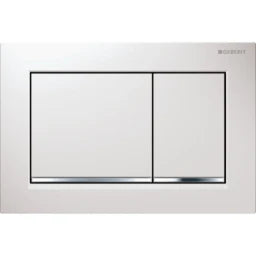 GEBERIT GE Betaetigungsplatte Omega20 2-Mengen weiss/glanzchrom/weiss, square – 115.080.KJ.1