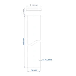 POLOPLAST PO Steckmuffenrohr POLO-KAL NG DN 125/1000 – 02053