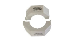 BERNHARDT'S Plombierschelle für 5/4"-Muttern, weiss für HWZ, m. Aufdr.: "ÖFFNEN BEI STRAFE " – 6407