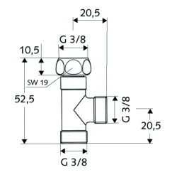 SCHELL SCHELL T-Stück 3/8" chrom f.NA-u.Spültischventile – 27 028 06 99