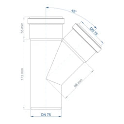 POLOPLAST PO Abzweig POLO-KAL NG DN 75/75/45Grad – 02221