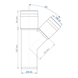 POLOPLAST PO Abzweig POLO-KAL XS DN 40/32/45Grad – 102203