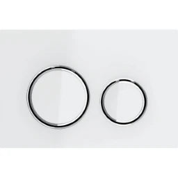 GEBERIT GE Betaetigungsplatte Sigma50 2-Mengen Glas weiss, round – 115.884.SI.1