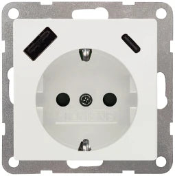 SIEMENS DELTA i-system titanweiß USB-SCHUKO-Stec kdose 2 USB A+C Leistung: bis zu 18 W – 5UB19701TW01