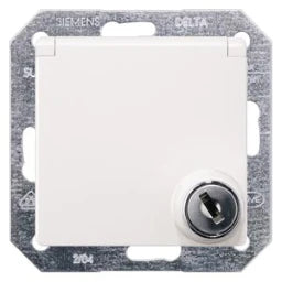 SIEMENS Schuko-Steckdose mit Klappdeckel,Schloss DELTA i-system, titanweiß – 5UB1916