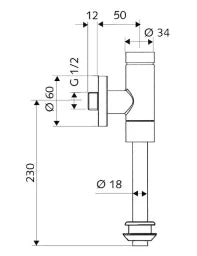 SCHELL SCHELL Urinal Druckspüler SCHELLOMAT mit Serviceabsperrventil 1/2" chrom – 02 477 06 99