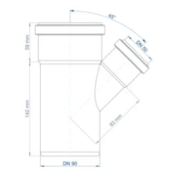 POLOPLAST PO Abzweig POLO-KAL NG DN 90/50/45Grad – 02210