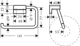 HANSGROHE HG AddStoris Papierrollenhalter ohne Deckel mattschwarz – 41771670