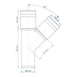 POLOPLAST PO Abzweig POLO-KAL XS DN 32/32/45Grad – 102200