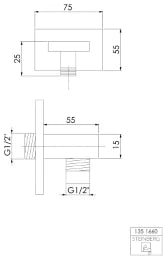 STEINBERG Steinberg Brauseanschlussbogen 1/2" chrom – 135 1660