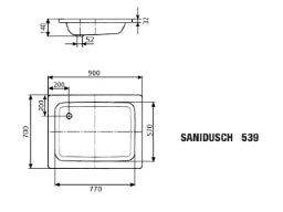 KALDEWEI Kaldewei Sanidusch Brausetasse weiß 70x90x14 – 447900010001