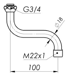 SCHMIEDL GS S-Auslauf 18mm – GS0014-120P