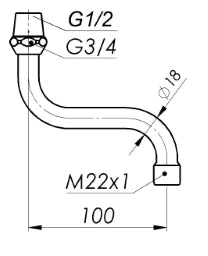 SCHMIEDL GS S-Auslauf 13mm mit Perla Düse – GS0013-120P