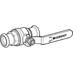 GEBERIT GE Mapress Aufputz-Kugelhahn mit Hebel d42mm aus Messing, NPW – 94927
