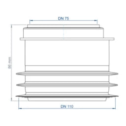 POLOPLAST PO Übergangsrohr innen/innen POLO-KAL DN 110/75 – 02370