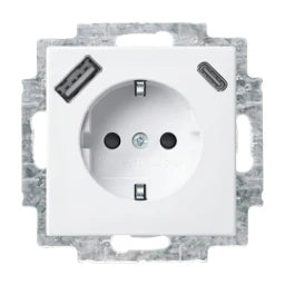BUSCH-JAEGER SCHUKO/USB-Steckdose, USB-A+C balance® SI, alpinweiß – 2CKA002011A6298