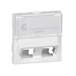 GGK Adapter 2 Port leer 45x45 mm für Keystone schräg reinweiss – M45 KEYSTONE ADAPTER 2 S RW