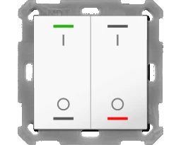 MDT KNX Taster Light 55 x 55 mm 2fach RGBW, mit Temp., reinweiß gl., Schalten – BE-TAL55T2.B1