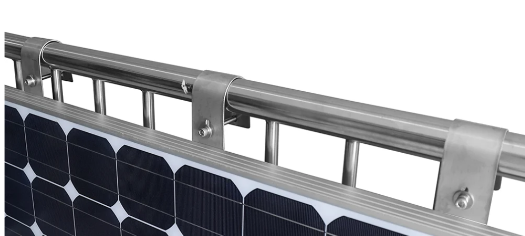 Solarmodul Halter für Balkongeländer Rahmenhöhe 30-35mm 1800mm Modullänge SALE