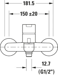 DURAVIT Duravit Einhebel-Wannenmischer Aufputz Ausladung 150 Breite 181,5 mm – B25230000010