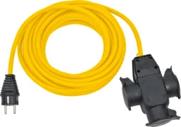 BRENNENSTUHL BaustellenVerlängerungskab.25m m.3fach- Gummikupp.AT-N07V3V3F 3G1,5 gelb IP44 – 1161978212