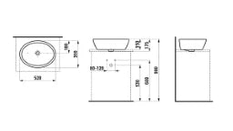 LAUFEN Laufen Pro Waschtisch-Schale 52x39cm Unterseite geschliffen, mit ÜL, weiß – H8129640001091