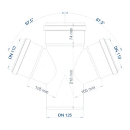 POLOPLAST PO Doppelabzweig POLO-KAL NG DN 125/110/67Grad – 02262